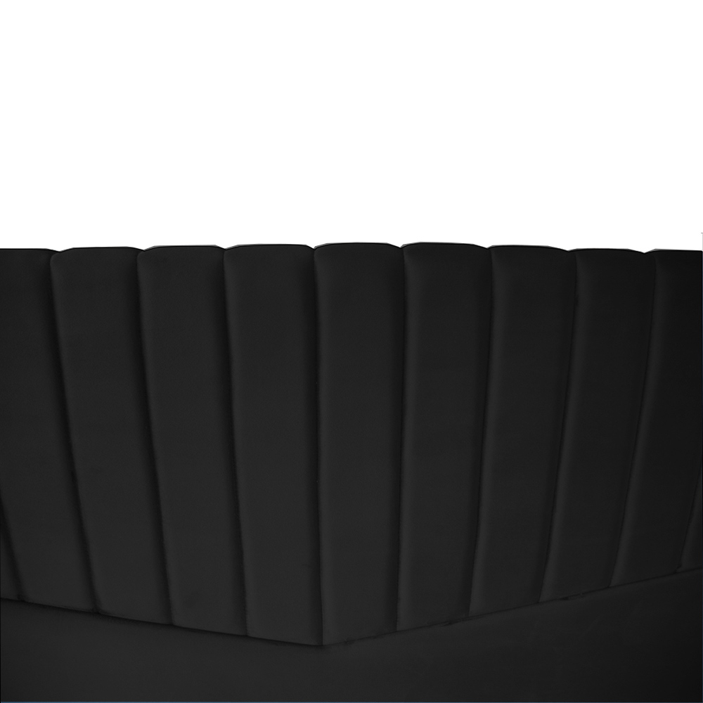 Cabeceira Zara para Cama Box Casal 1,60 cm Estofada em Suede Preto