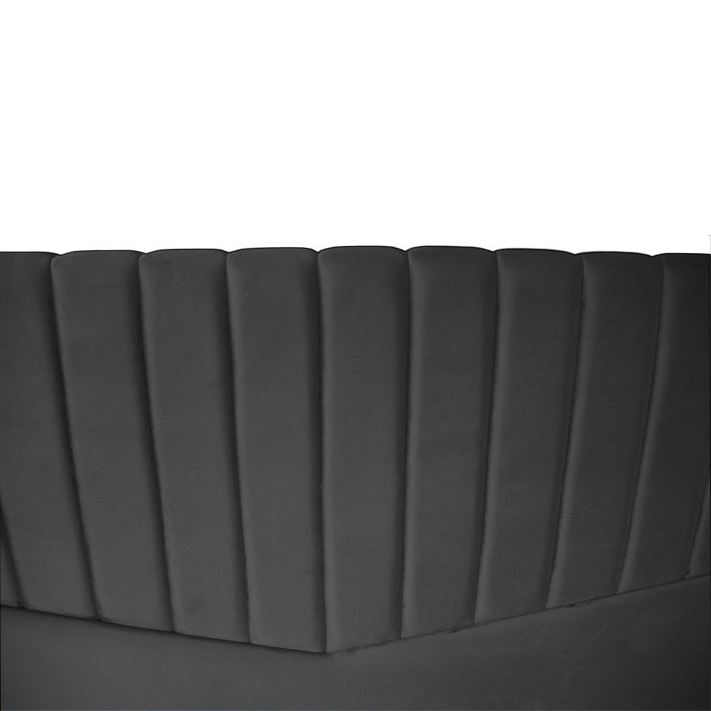 Cabeceira Zara para Cama Box Casal 1,95 cm Estofada em Suede Cinza Grafite
