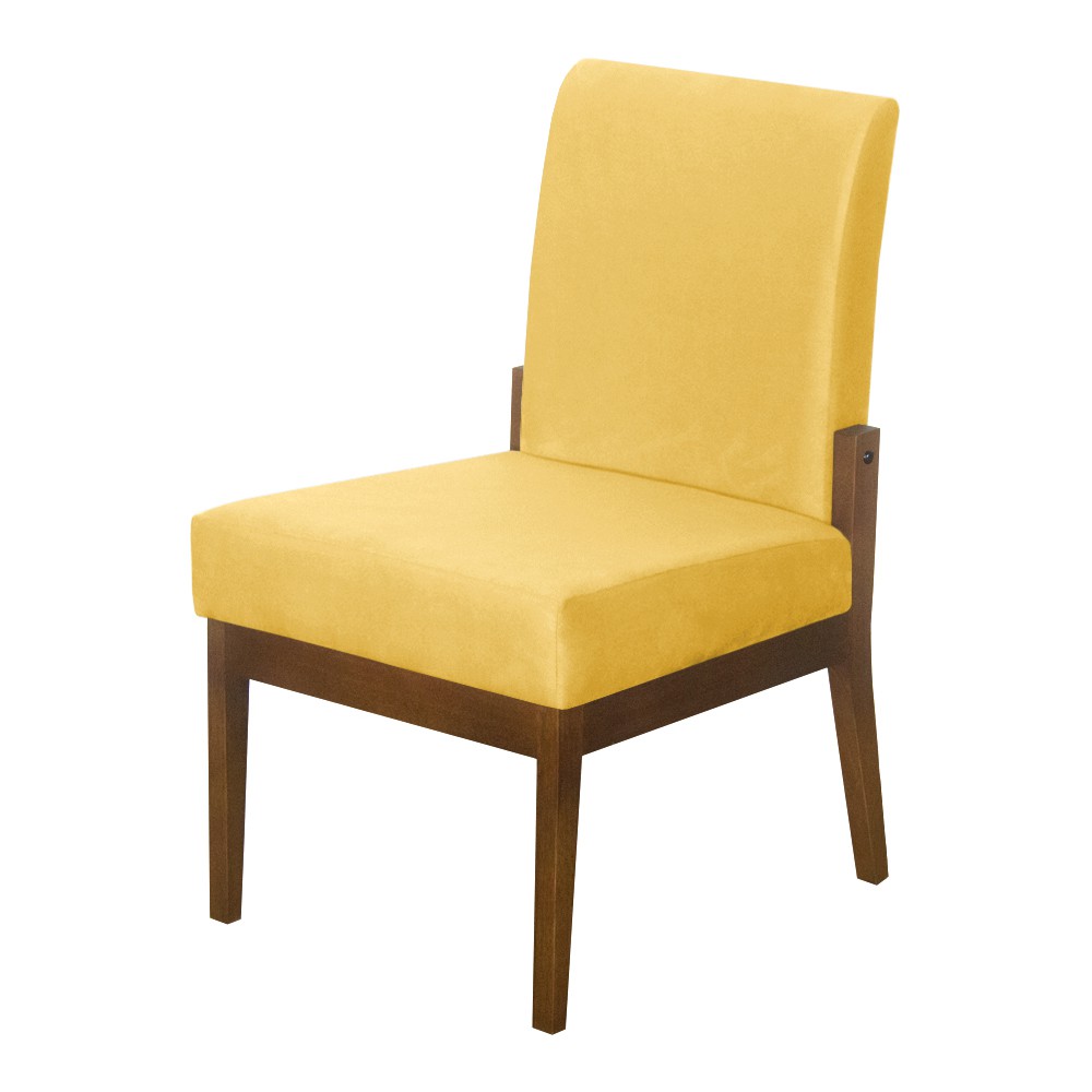 Cadeira de Jantar Helena Suede Amarelo - Decorar Estofados
