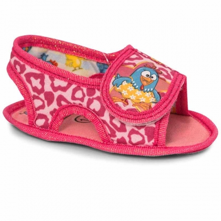 Sandália Infantil Galinha Pintadinha Onça Nº14 Cor Rosa - Sugar Shoes