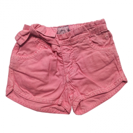 Shorts Jeans Infantil Feminino Toffee Cor Rosa - 9 a 12  meses