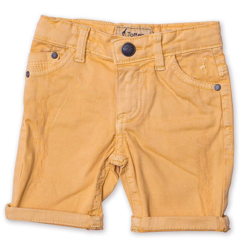 Bermuda Jeans Infantil Masculina Amarela Toffee - Nº06