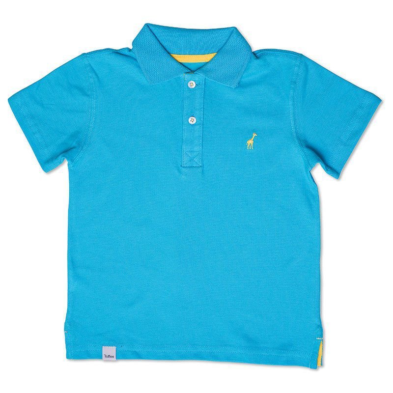Camiseta Polo Infantil Azul Turquesa Toffee - Nº04