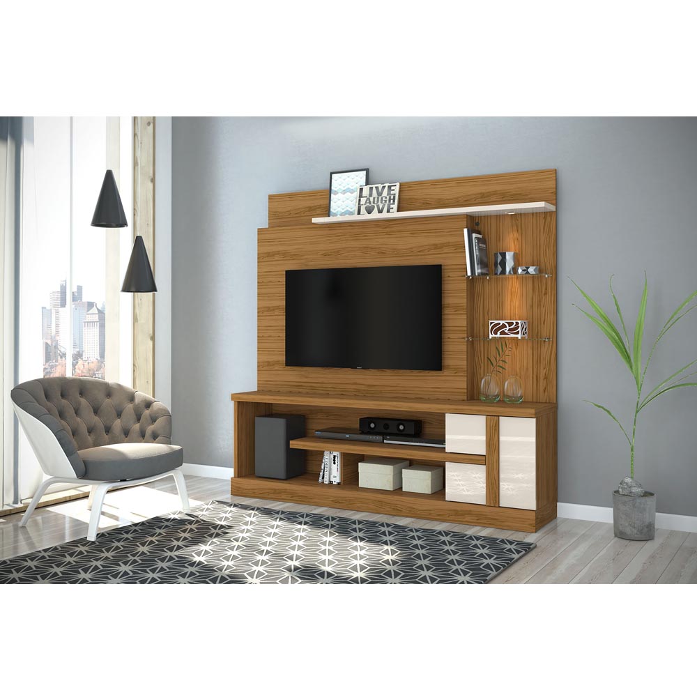 Home Theater Alan Para TV 55 Madetec Cor Naturale Off White