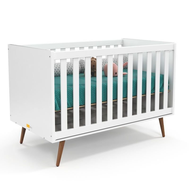 Quarto de Bebê Retrô Clean 2 Portas Matic Branco Eco Wood