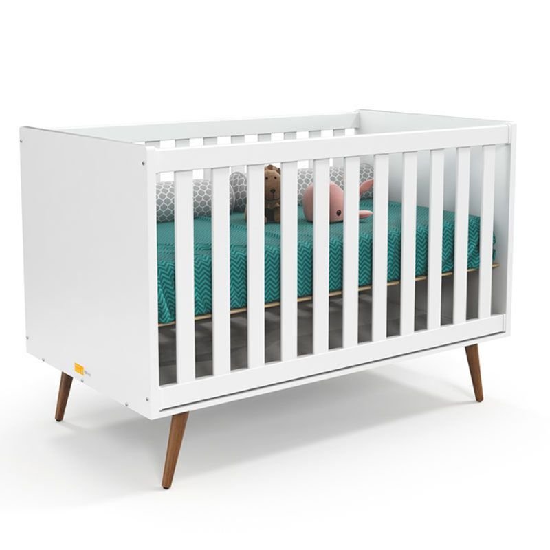 Quarto de Bebê Retrô Clean 3 Portas Matic Branco Eco Wood