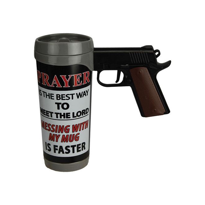 Caneca de Pistola 470ml ( Pistol Mug ) - Prayer Is The Best Pistol