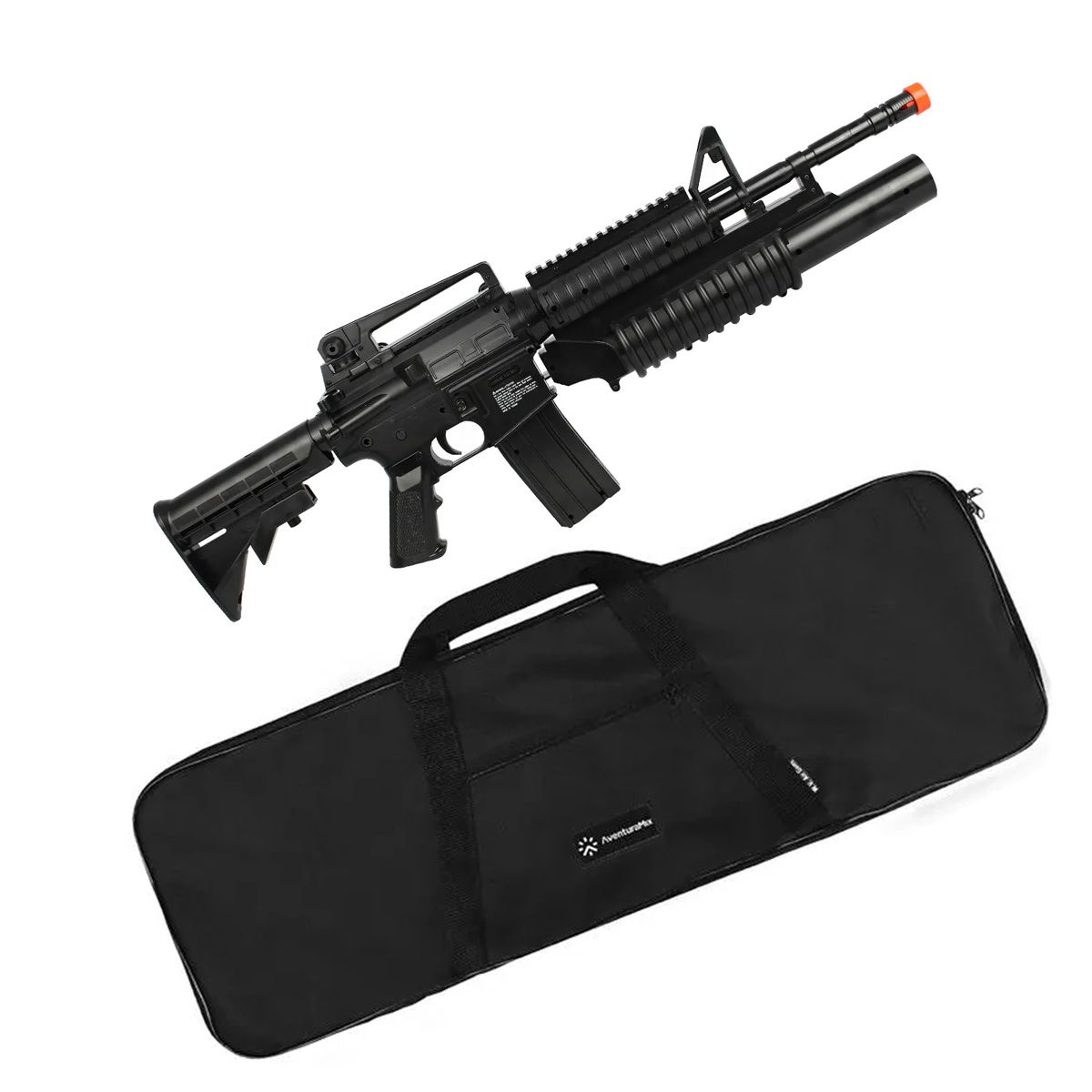 Rifle Airsoft Spring Colt M4A1 RIS Dual Loading + Capa 90x30