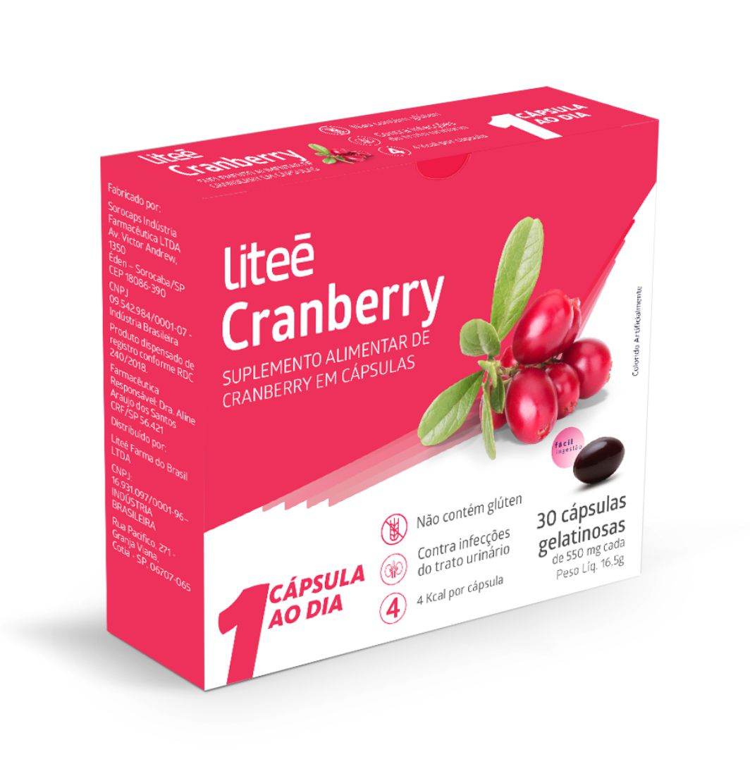 6 Cranberry Liteé com 30 Cápsulas Gelatinosas