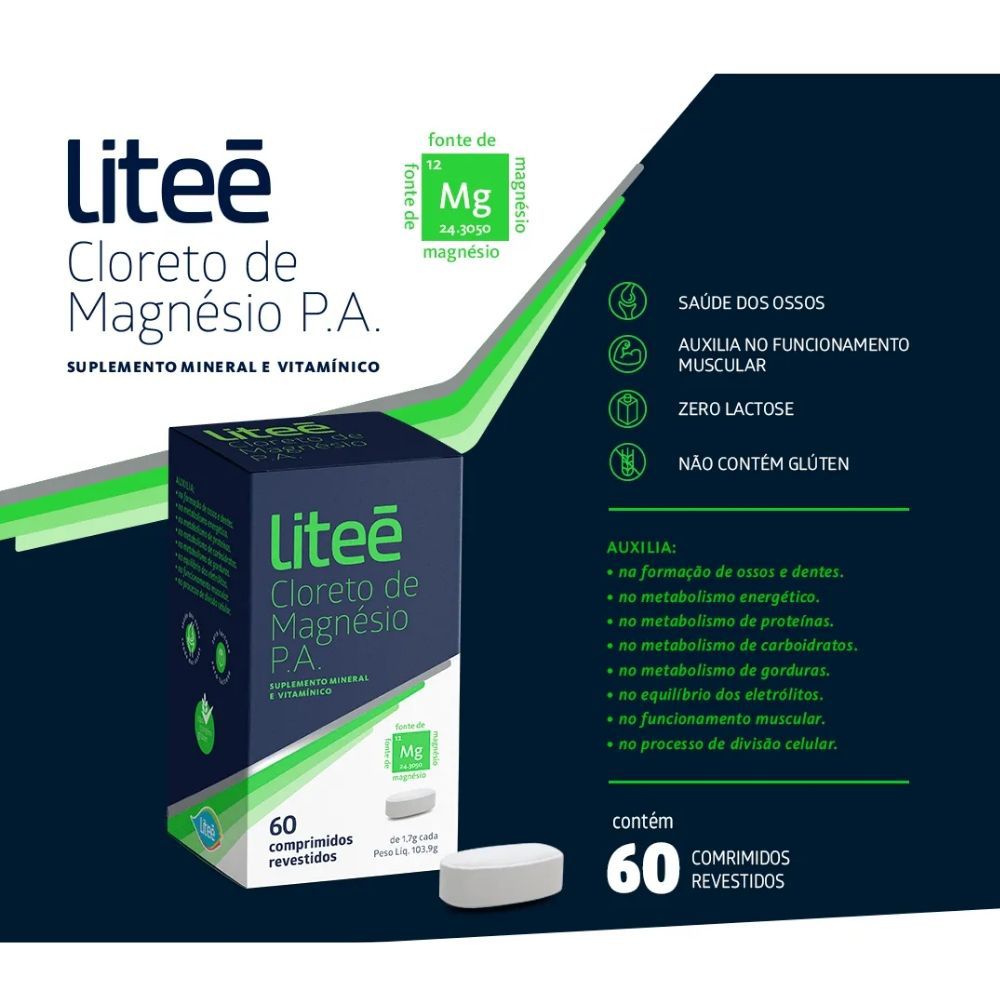 Cloreto de Magnésio PA Liteé - 60 Comprimidos