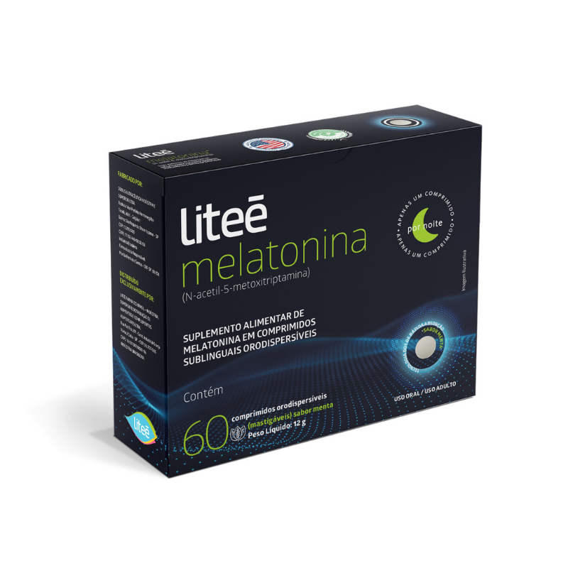 Melatonina Litee  60 Comprimidos Mastigáveis Sabor Menta.