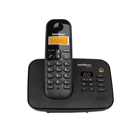 Telefones sem Fio Intelbras ICON 4123130 TS 3130 Digital Preto com Secretaria Eletronica