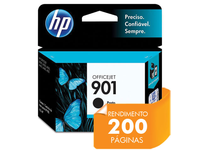 Cartucho HP 901 Officejet Jato de Tinta Preto 4,5ML - CC653AB
