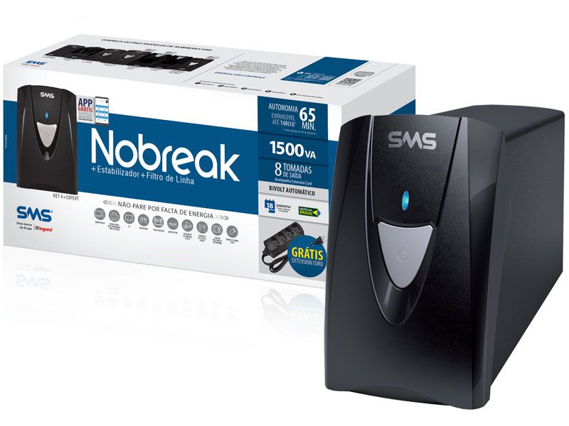 Nobreak Interactive SMS 27298 NET4+ USM1500VA EXPERT ENT Bivolt Saida 115V / USB