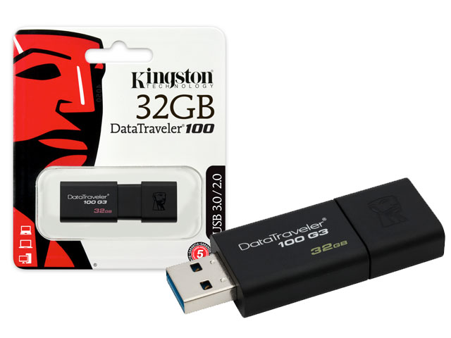 Pen Drive Kingston 32GB USB 3.0 Data Traveler DT100G3/32GB