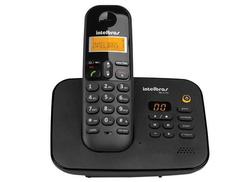 Telefones sem Fio Intelbras ICON 4123130 TS 3130 Digital Preto com Secretaria Eletronica