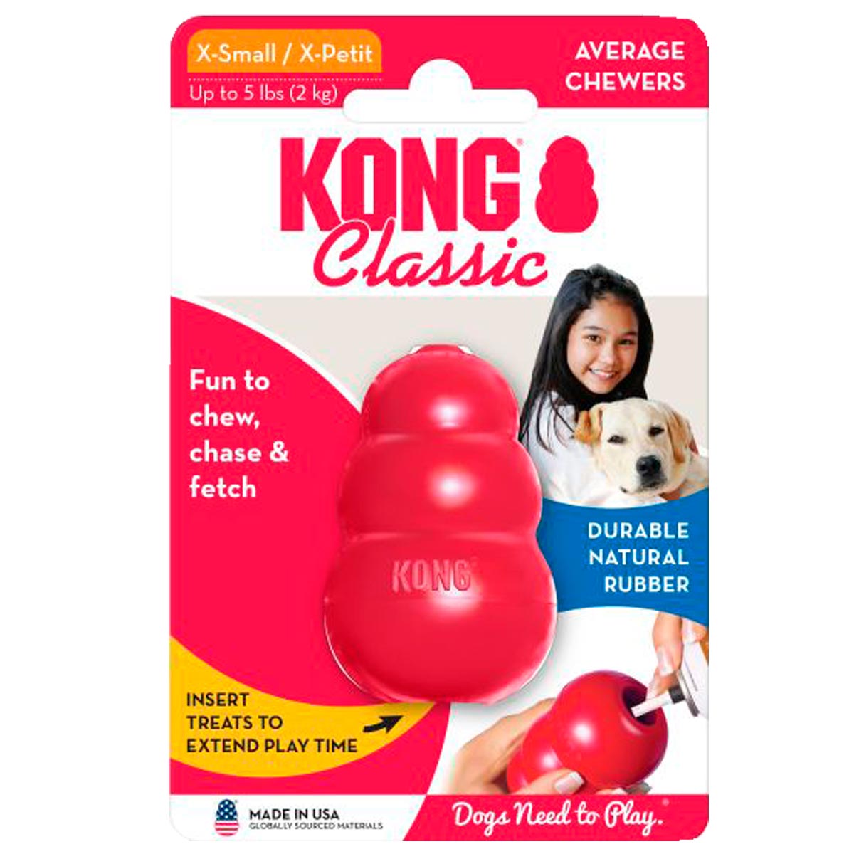 Brinquedo Interativo Kong Classic com Dispenser para Ração ou Petisco Vermelho