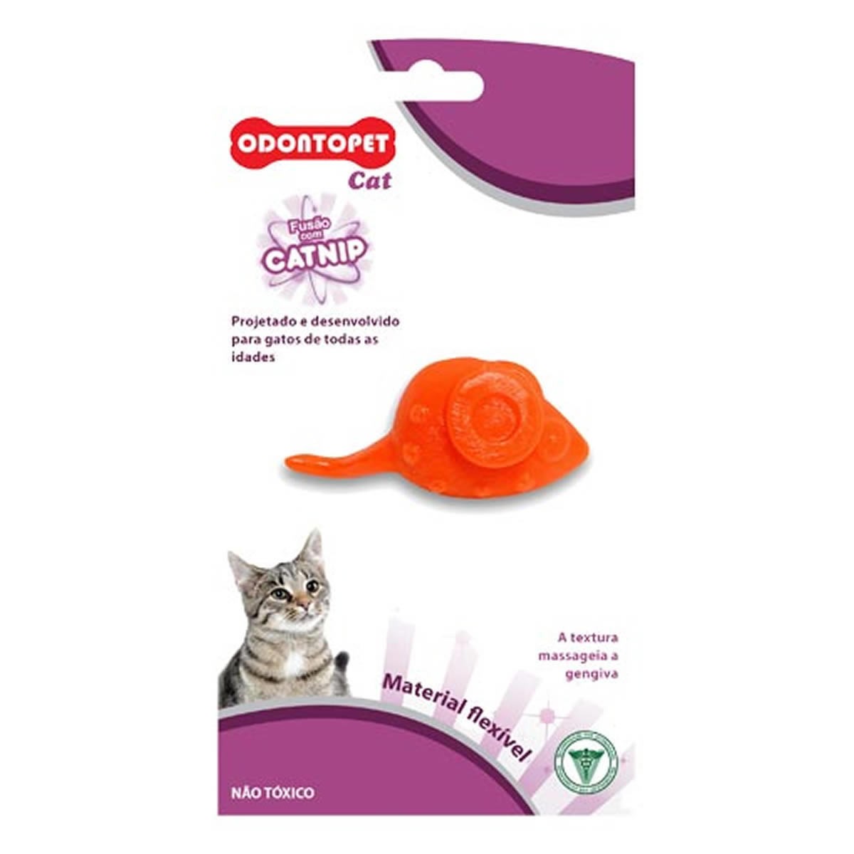 Brinquedo para Gato com Catnip Odontopet Cat Mouse Laranja