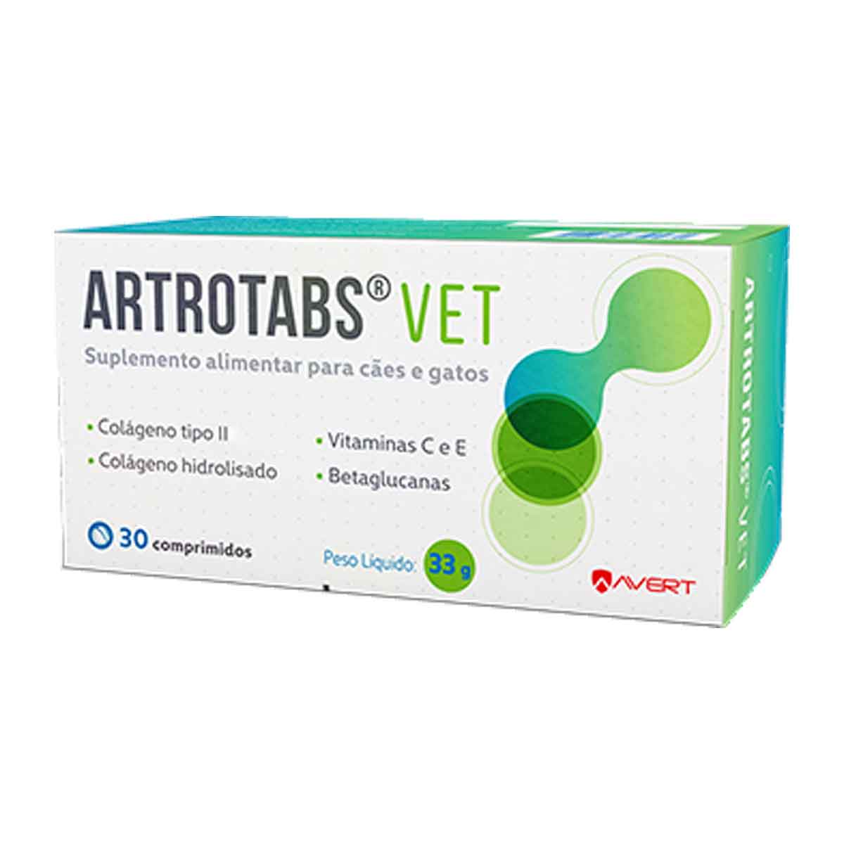 Suplemento Artrotabs Avert para Cães e Gatos 30 Comprimidos