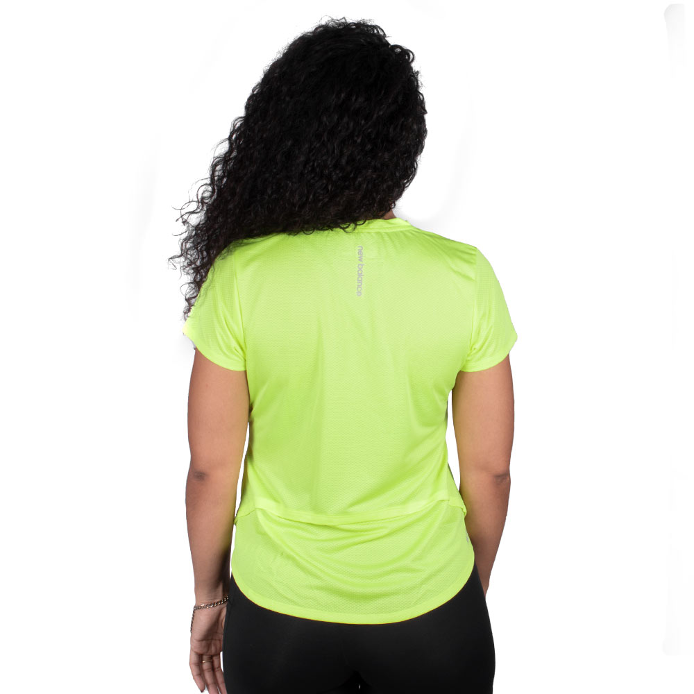 Camisa New Balance Accelerate Feminina Amarelo Neon - Sportime