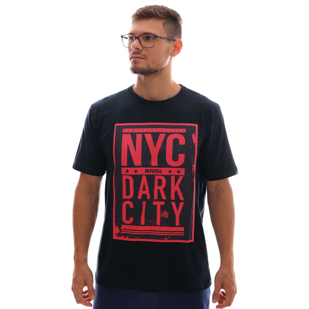 Camiseta Fatal Nyc Dark City Navy Hipnose