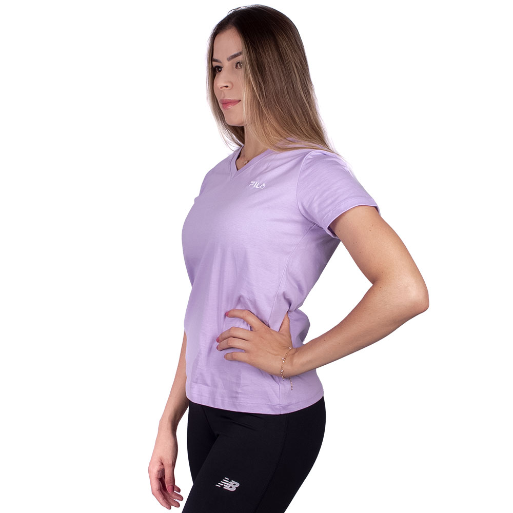 Camiseta Fila Basic Feminino Lilás  - Sportime