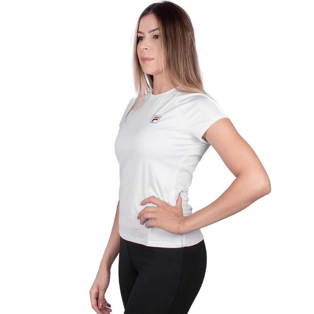 Camiseta Fila Tennis Basic Feminina Branco  - Sportime