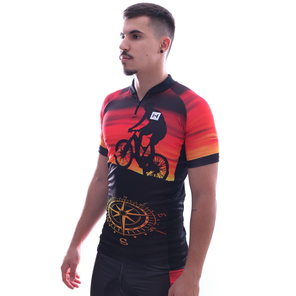 Camiseta Heatd Ciclismo Laranja E Preta - Sportime