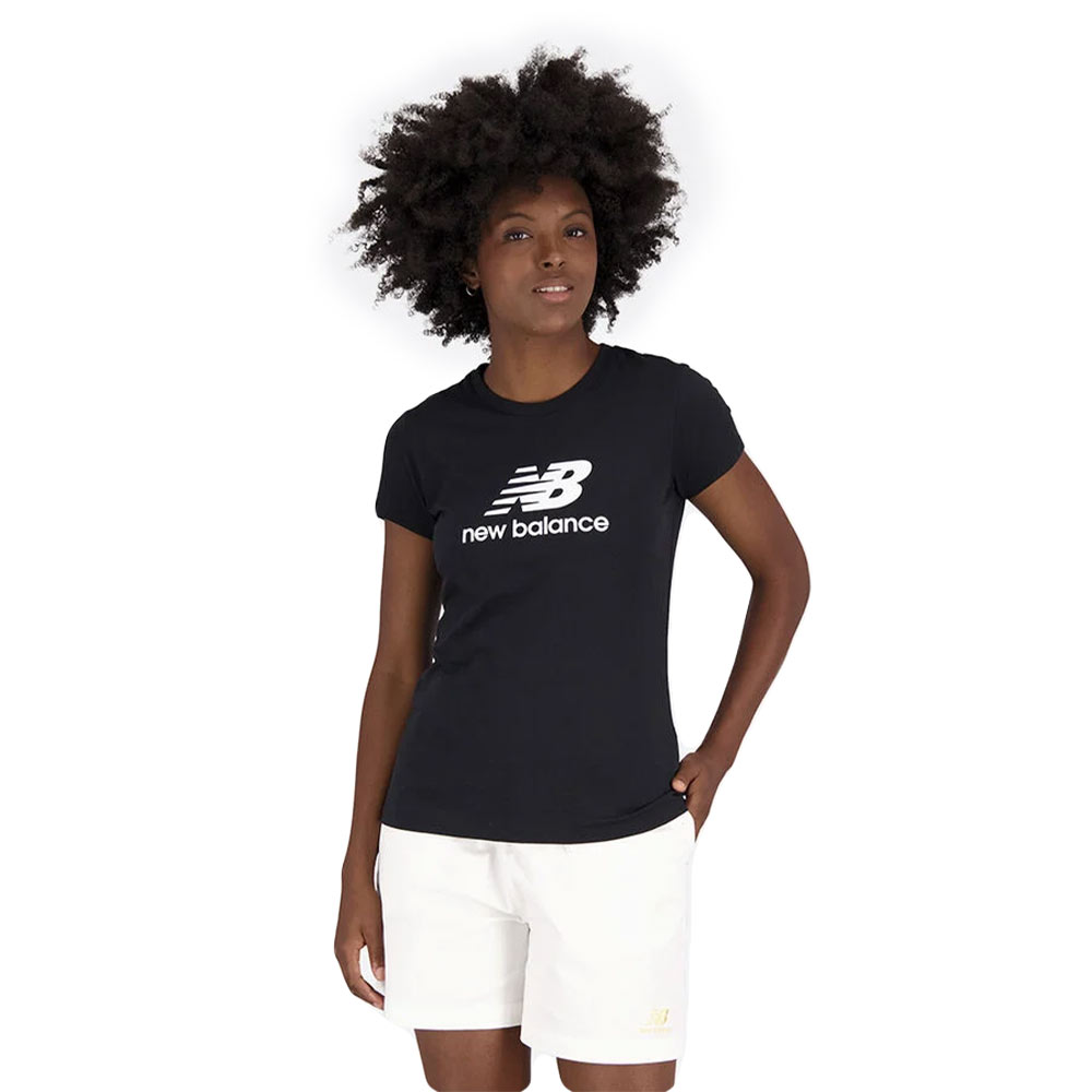 Camiseta New Balance Essentials Basic Feminino Preto - Sportime