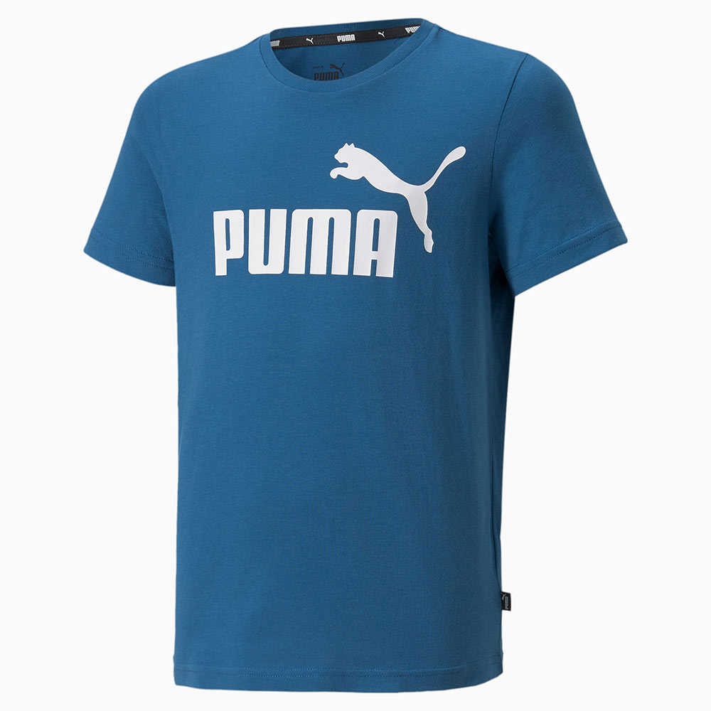 Camiseta Puma Essential Logo Azul Juvenil  - Sportime