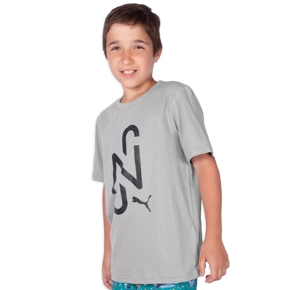 Camiseta Puma Neymar Jr Goal Tee Juvenil Cinza - Sportime