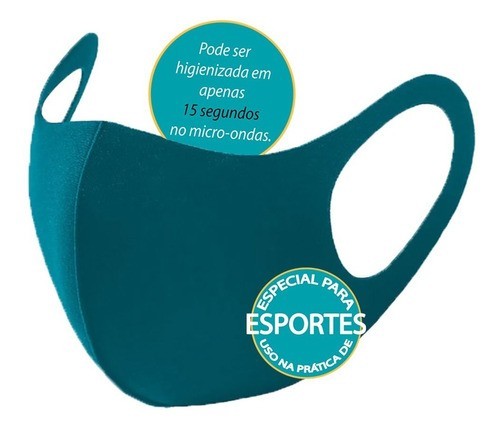 Mascara Esportiva Poker Com Elastano Azul Petróleo - Sportime