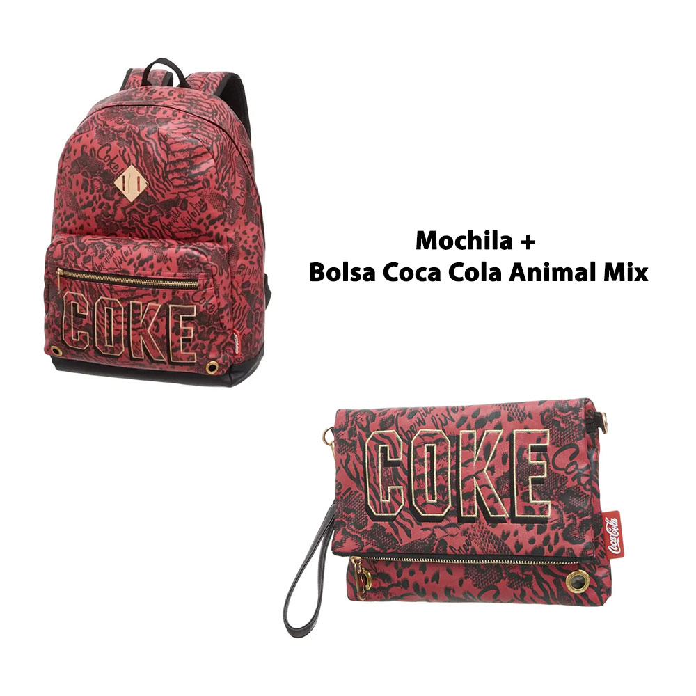 Mochila + Bolsa Coca Cola Animal Mix