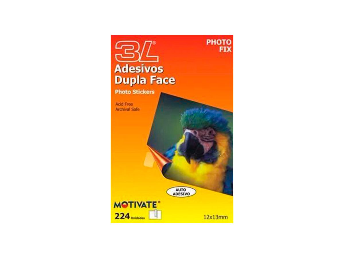 Auto Adesivo Dupla Face Photo Fix - Caixa com 20 Blisters de 224 unidades (cada)