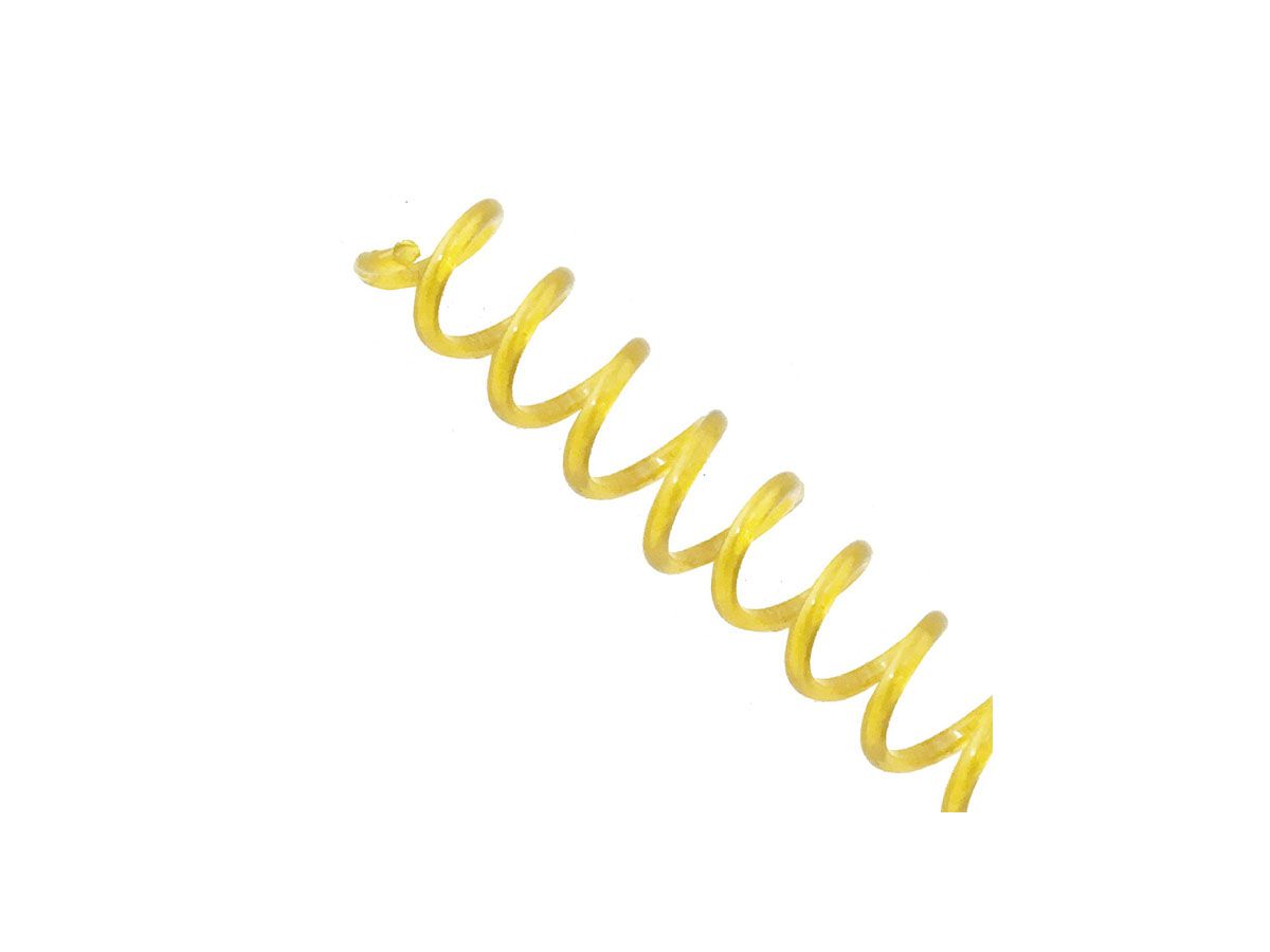 Espiral para Encadernação Amarelo Transparente 17mm 100 Folhas 100 und