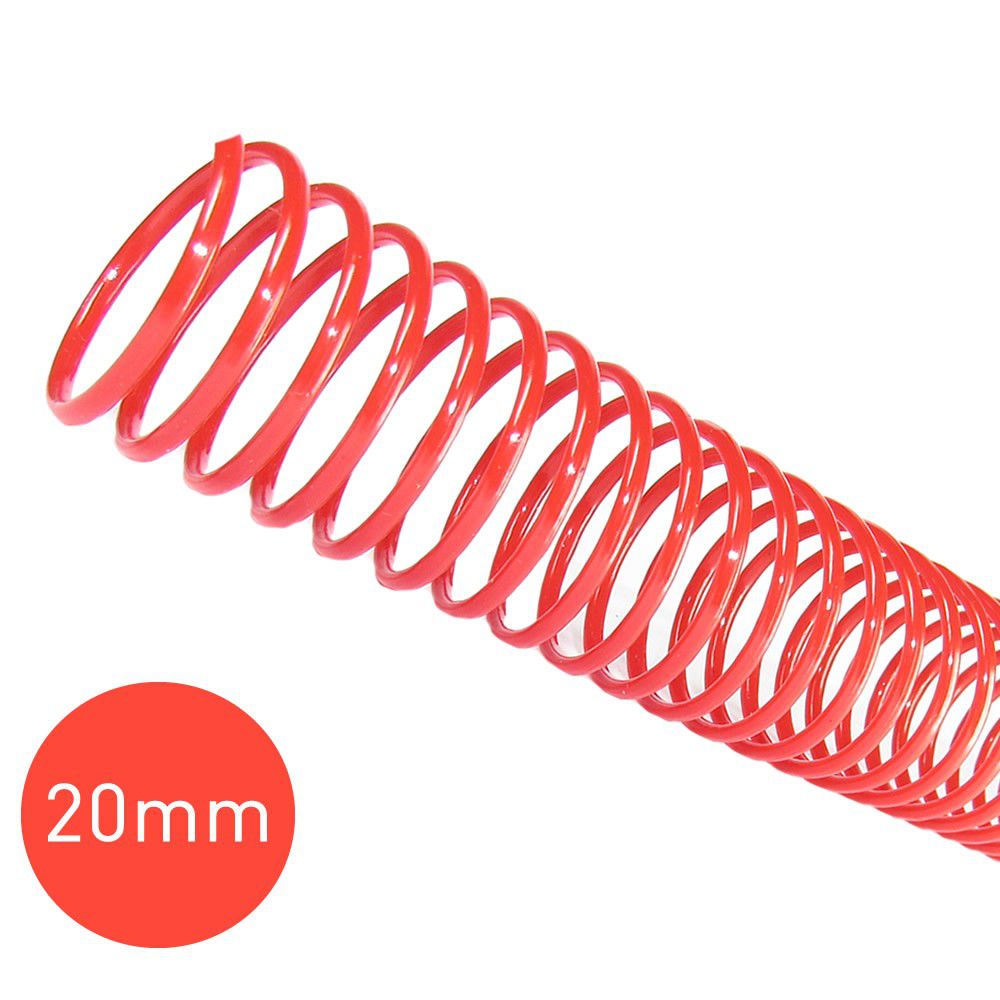 Espiral para Encadernação Vermelho 20mm 120 Folhas 70 und