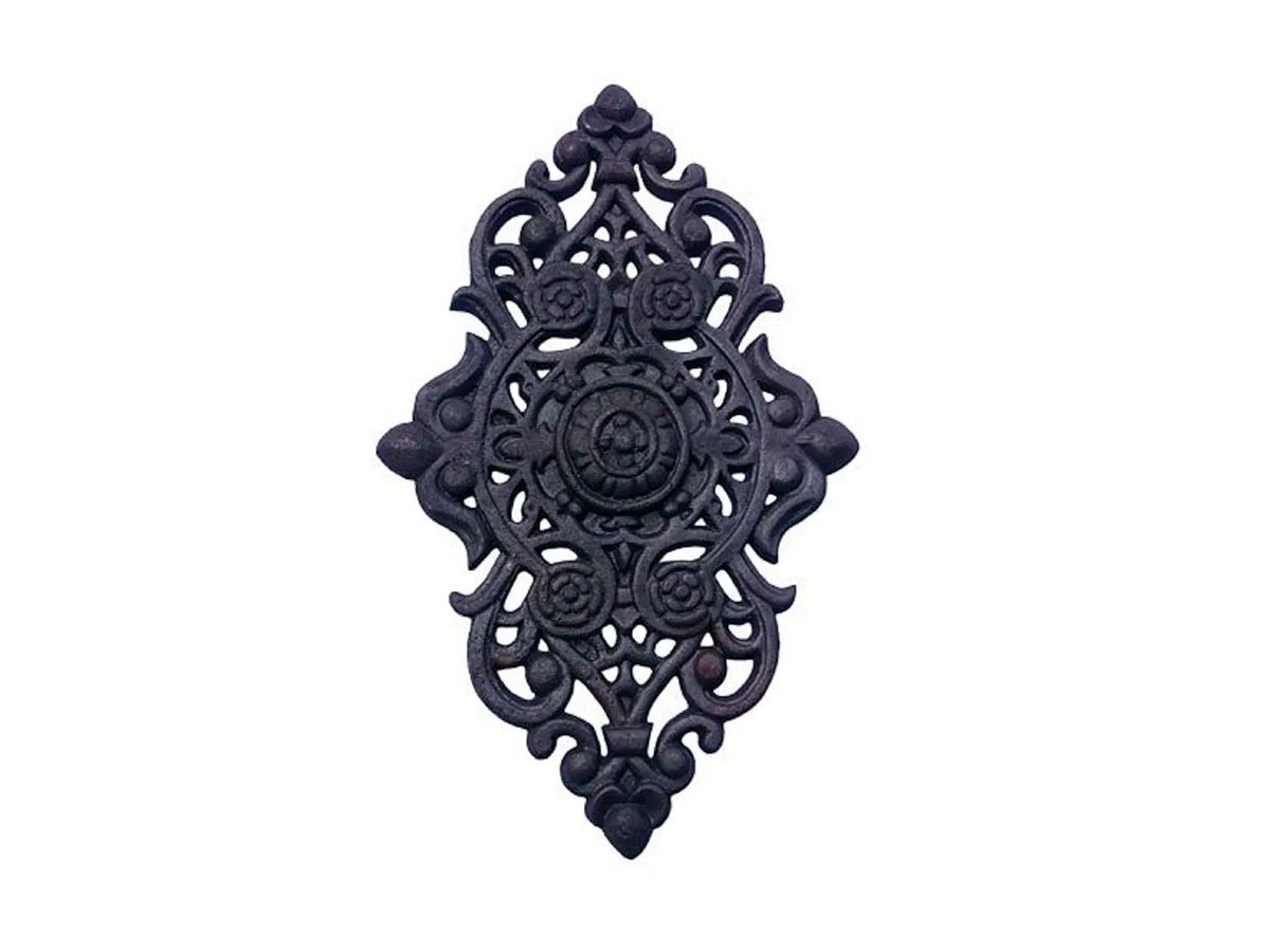Florão Grande Ornamento em Ferro Fundido Decoração 57x38cm