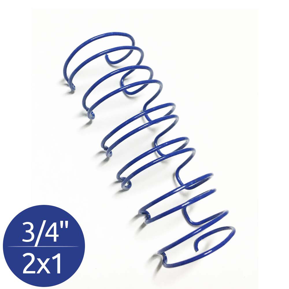 Wire-o Garra Duplo Anel 3/4" para 140 fls Ofício 2x1 Azul 50 und