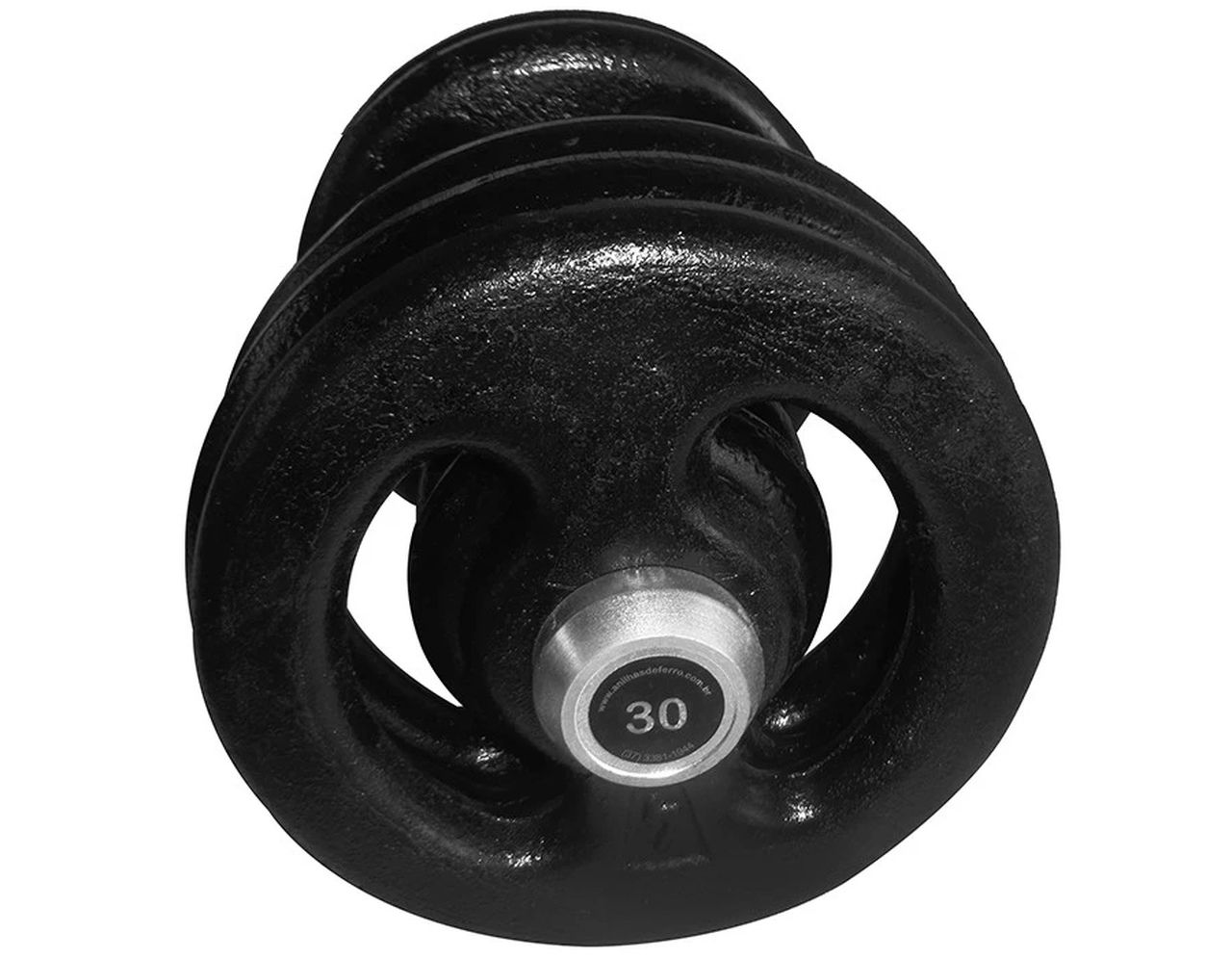 Dumbbell Pintado Pegada Emborrachada Academia Fitness 30kg - Panela de Ferro Fundido