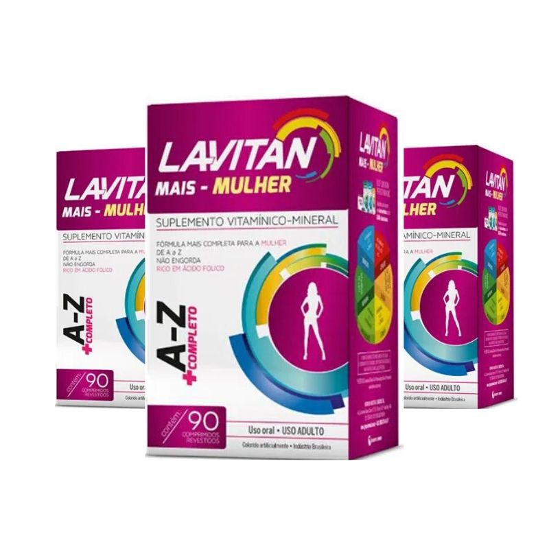 Kit Lavitan A-Z  3 caixas com 90 comprimidos 