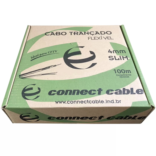 Cabo Coaxial Connect Cable 4mm Flexível SLIM + Bipolar - 100m