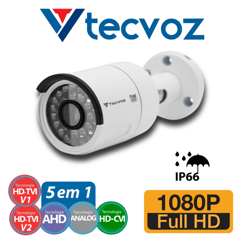 Câmera Tecvoz Bullet Flex HD QCB-236 Full HD (2.0MP | 1080p | 3.6mm | Metal).