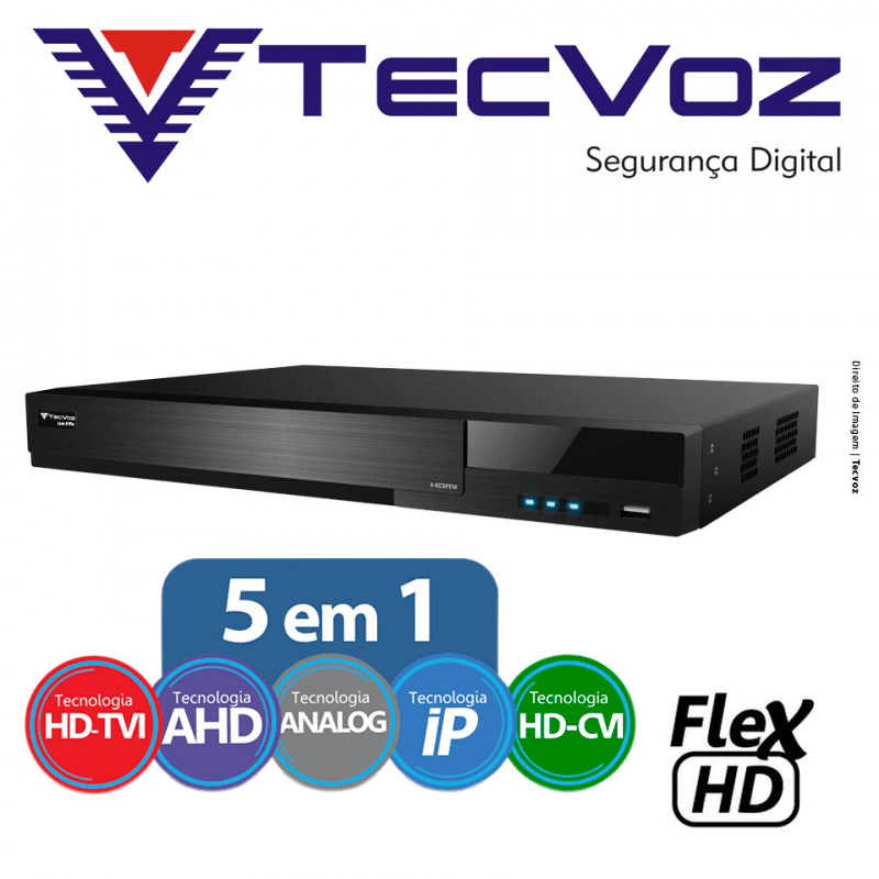 DVR Tecvoz 08 Canais Flex HD Alta Resolução TW-E308.