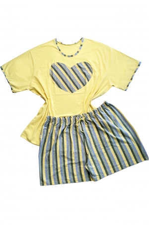 Conjunto Pijama com Aplique Amarelo