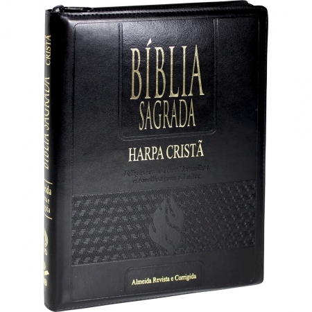 Bíblia Letra Gigante Edição com Letras Vermelhas RC com Harpa Cristã e Zíper