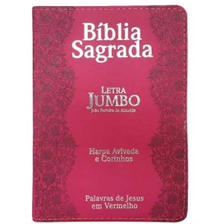Bíblia Letra Jumbo Capa Luxo - Flores - Pink