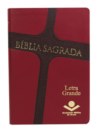 Bíblia Sagrada NAA Cruz - Letra Grande - Marrom e Vermelho