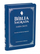 Bíblia Sagrada RC Letra Grande - Letras Vermelhas e Harpa - Azul
