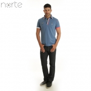 Camisa Polo Masculina Cotton Azul Norte - Náutica Luxo