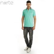 Camisa Polo Masculina Cotton Verde Norte - Luxo